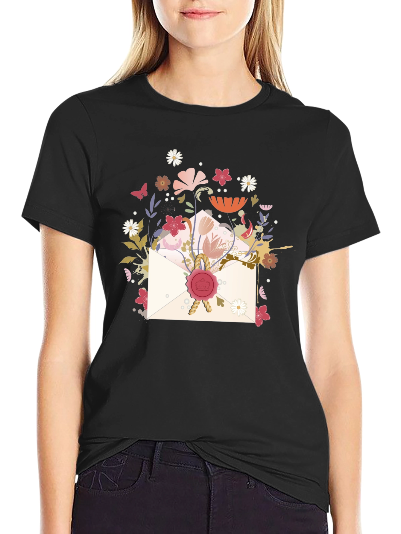 Floral Envelope Graphic Tee