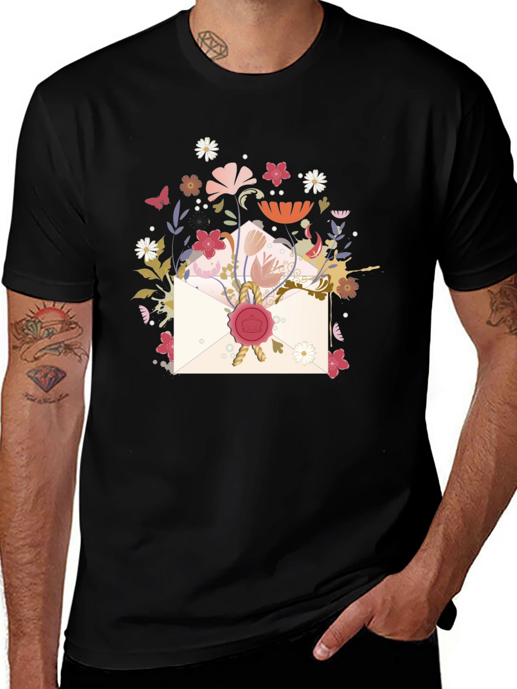 Floral Envelope Graphic Tee