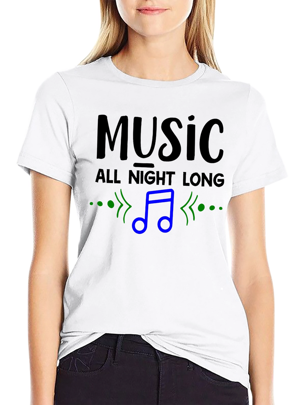 Music All Night Long Graphic Print T-Shirt