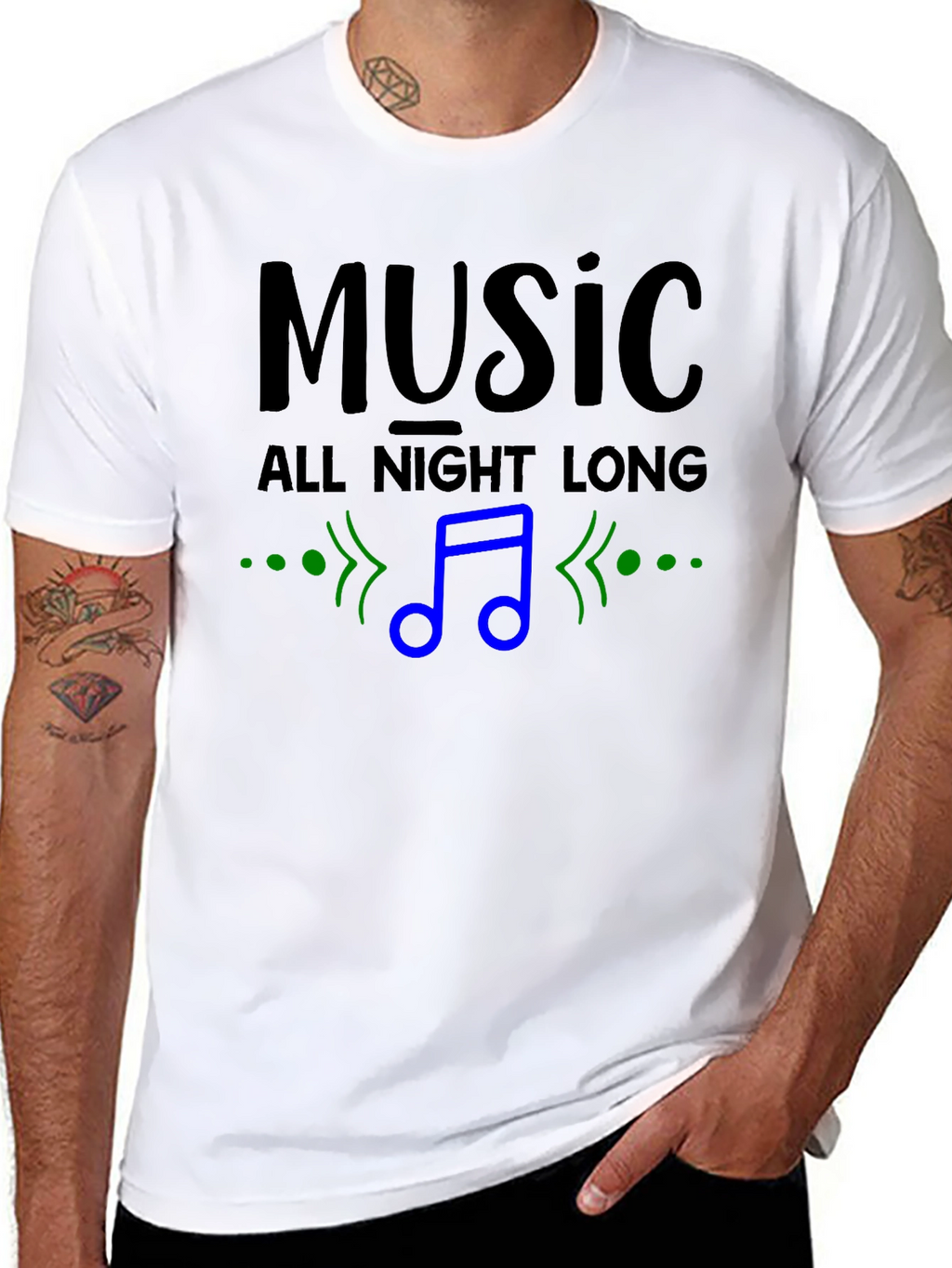 Music All Night Long Graphic Print T-Shirt