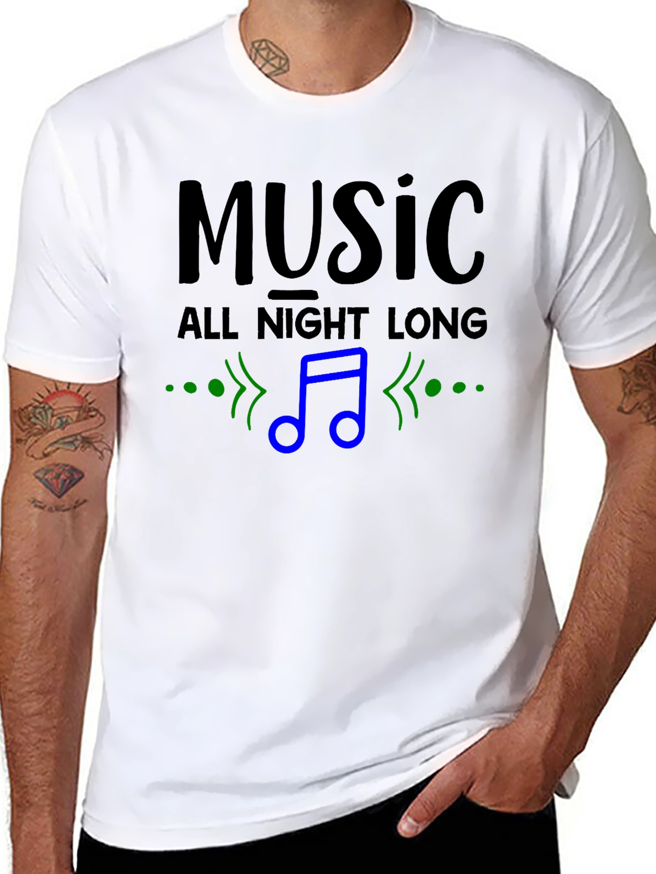 Music All Night Long Graphic Print T-Shirt