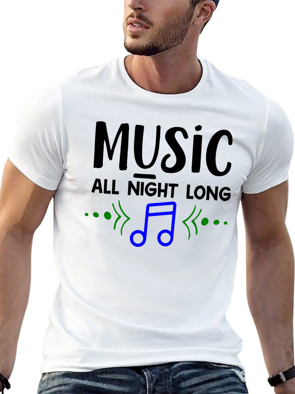 Music All Night Long Graphic Print T-Shirt
