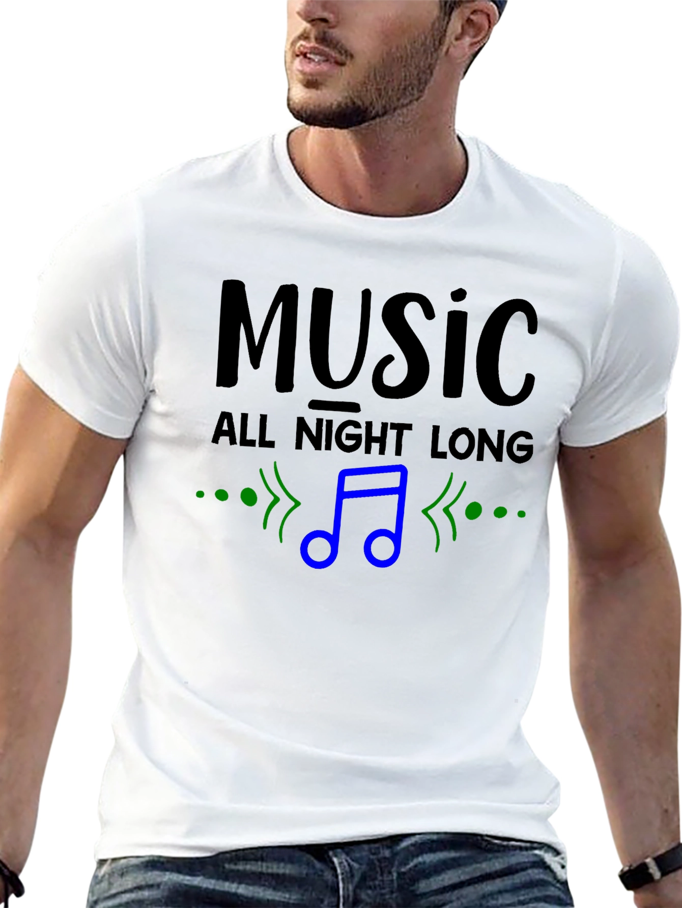 Music All Night Long Graphic Print T-Shirt