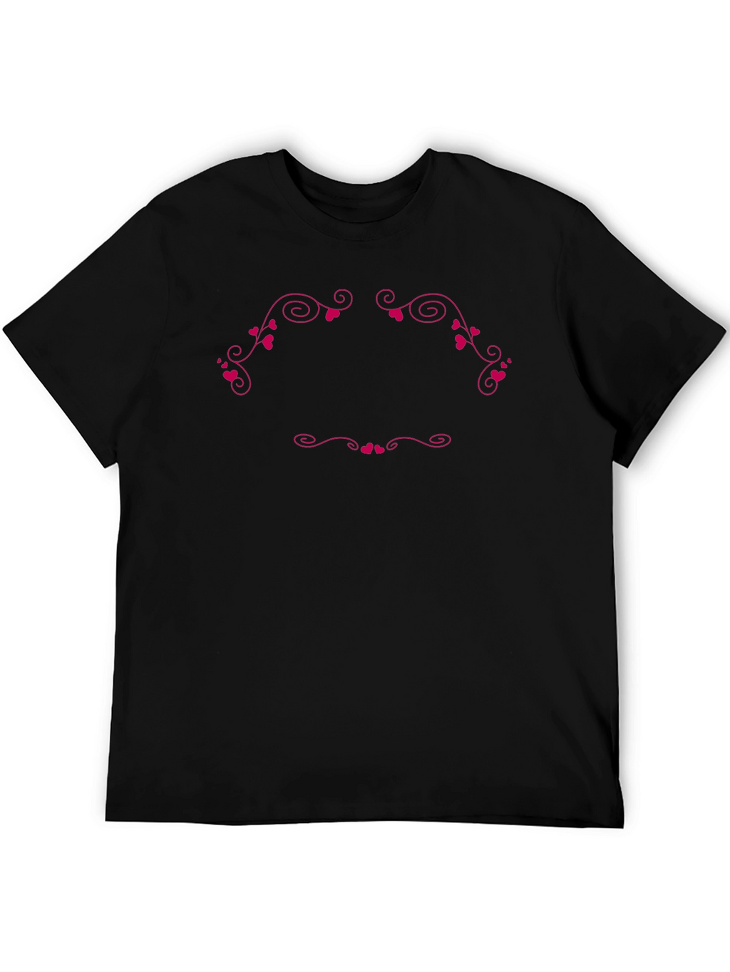 Heart Scroll Graphic Black T-Shirt