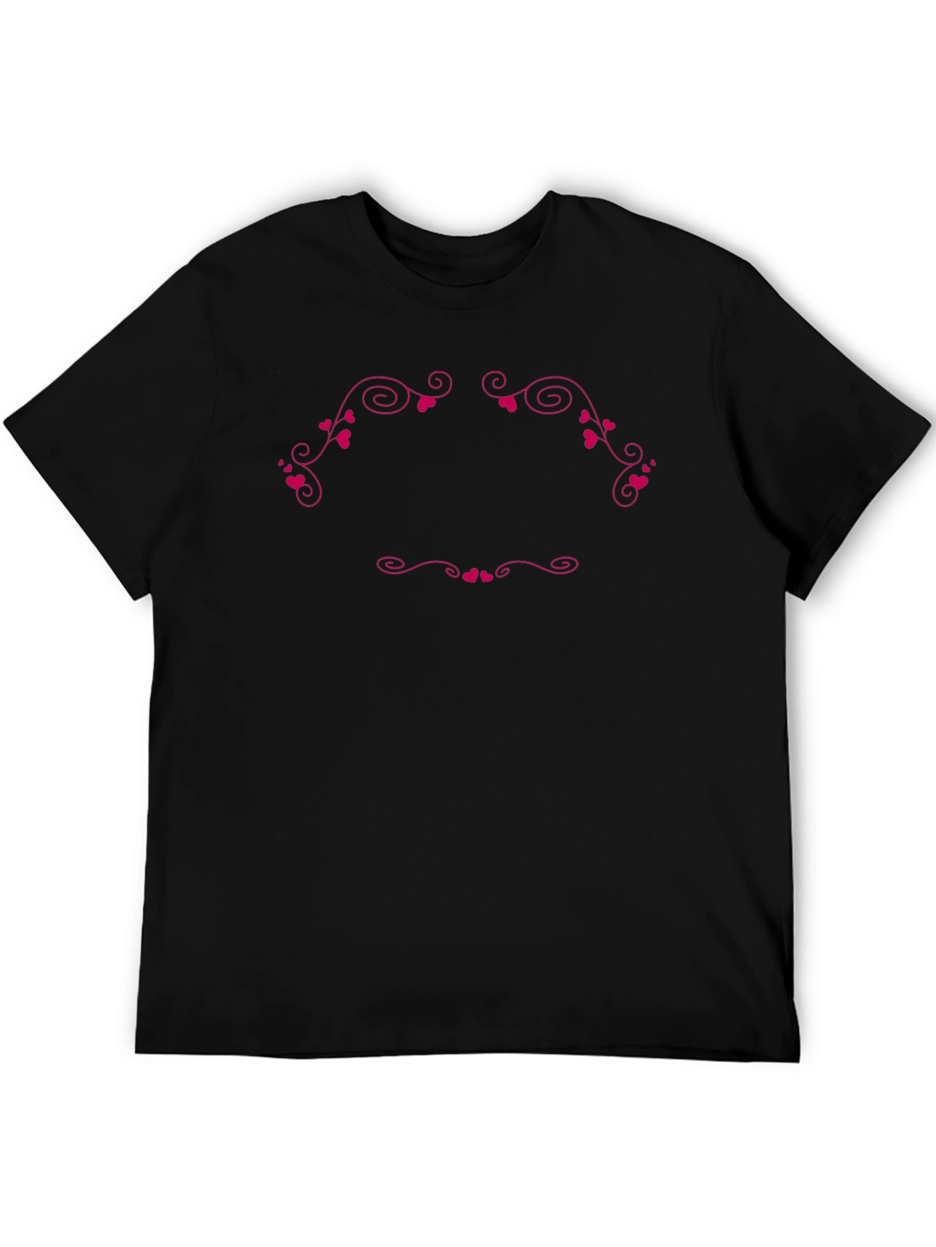 Heart Scroll Graphic Black T-Shirt