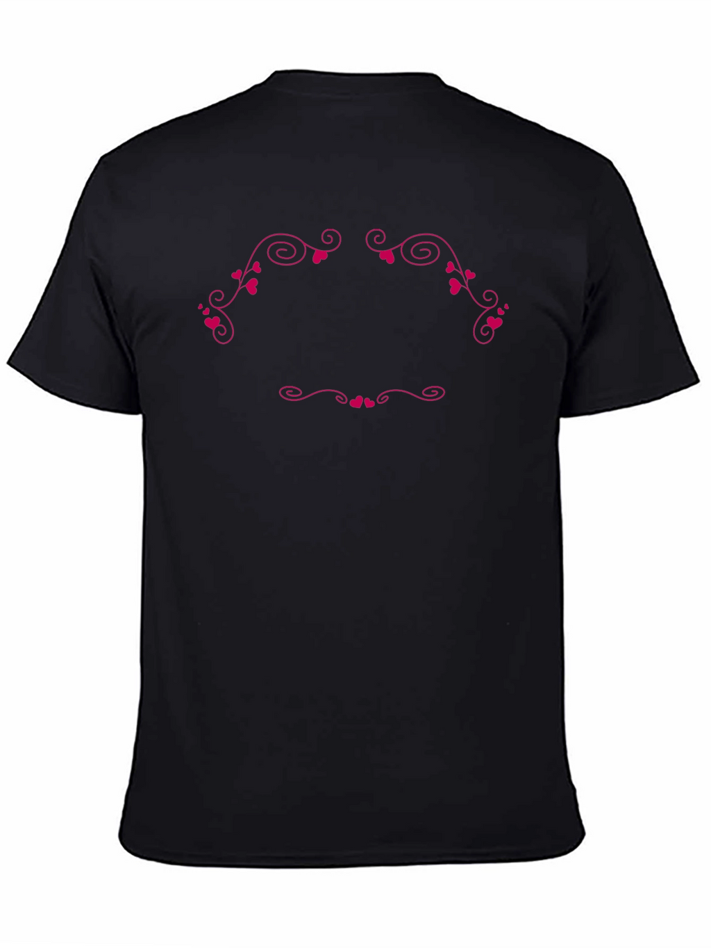 Heart Scroll Graphic Black T-Shirt
