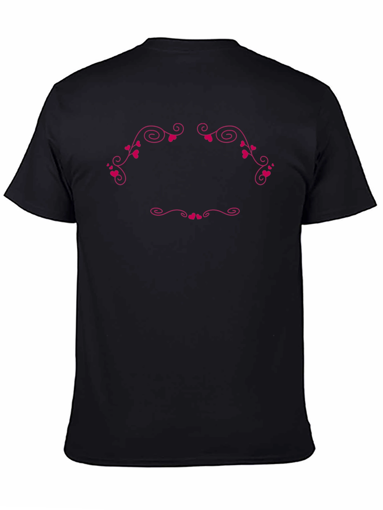 Heart Scroll Graphic Black T-Shirt