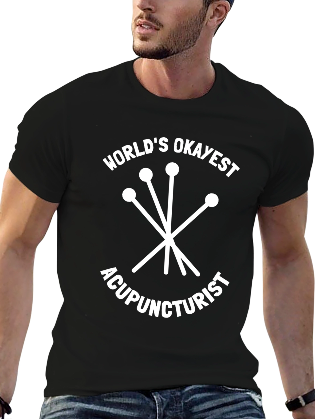 Worlds Okayest Acupuncturist T-Shirt - Funny Gift