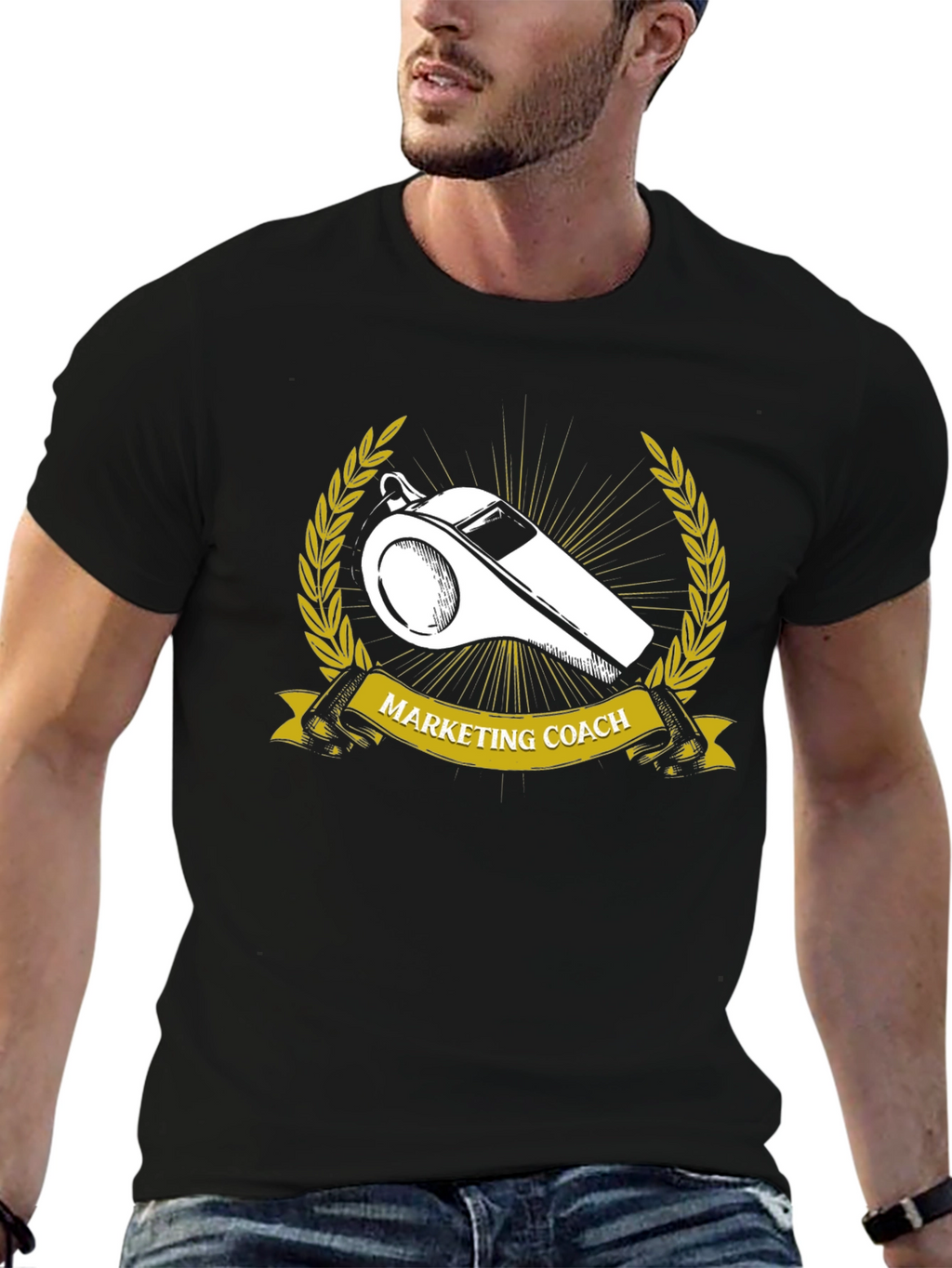 Marketing Coach Whistle Graphic T-Shirt