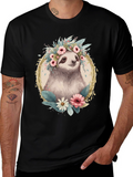 Sloth Floral Crown T-Shirt - Relaxed Comfort
