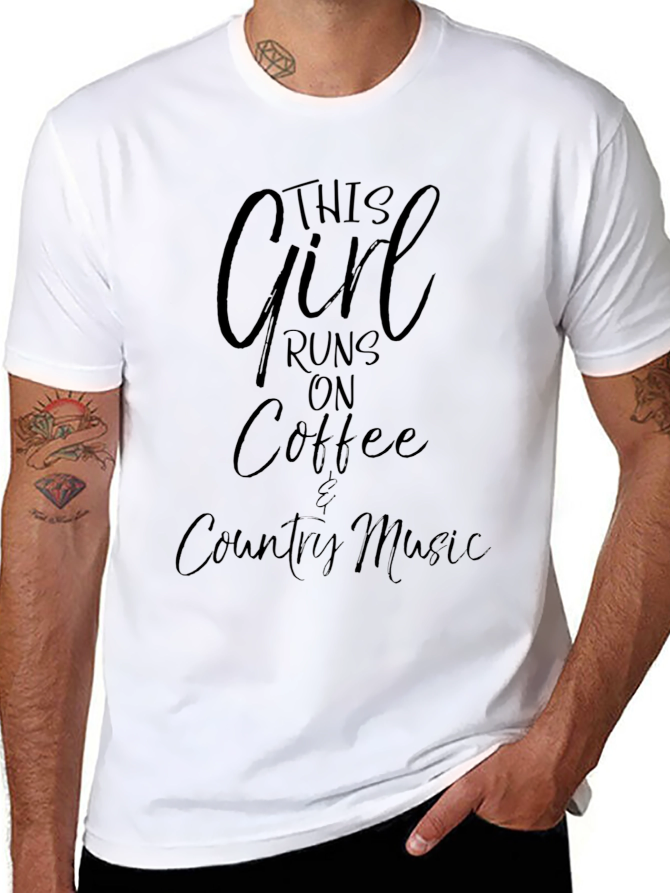 This Girl Runs on Coffee & Country Music T-Shirt