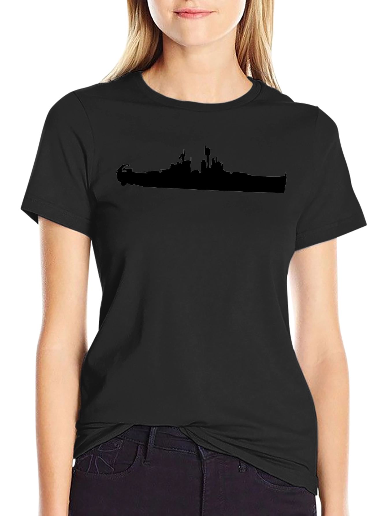 Silhouette T-Shirt - Black Casual Tee