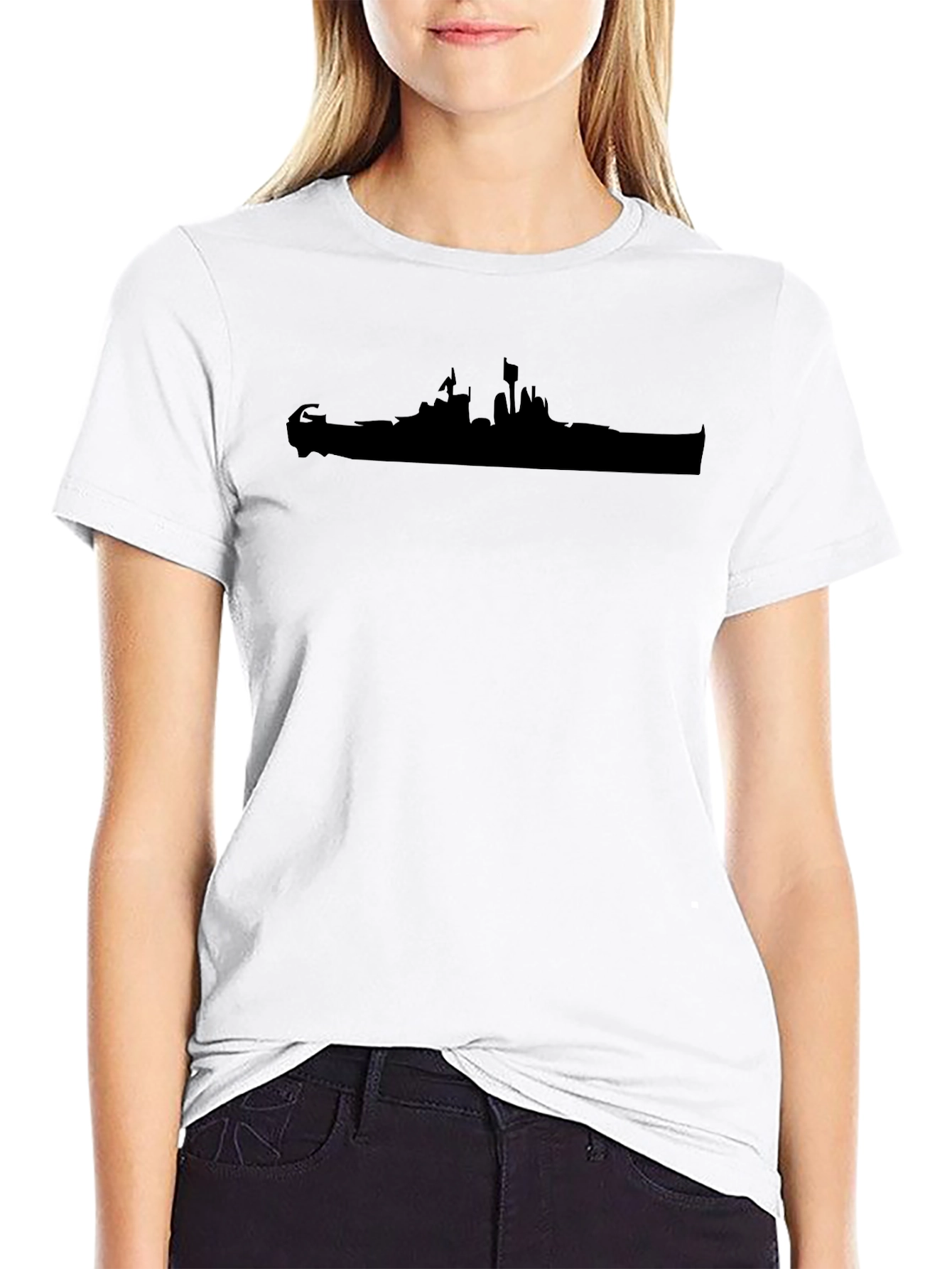 Silhouette T-Shirt - Black Casual Tee