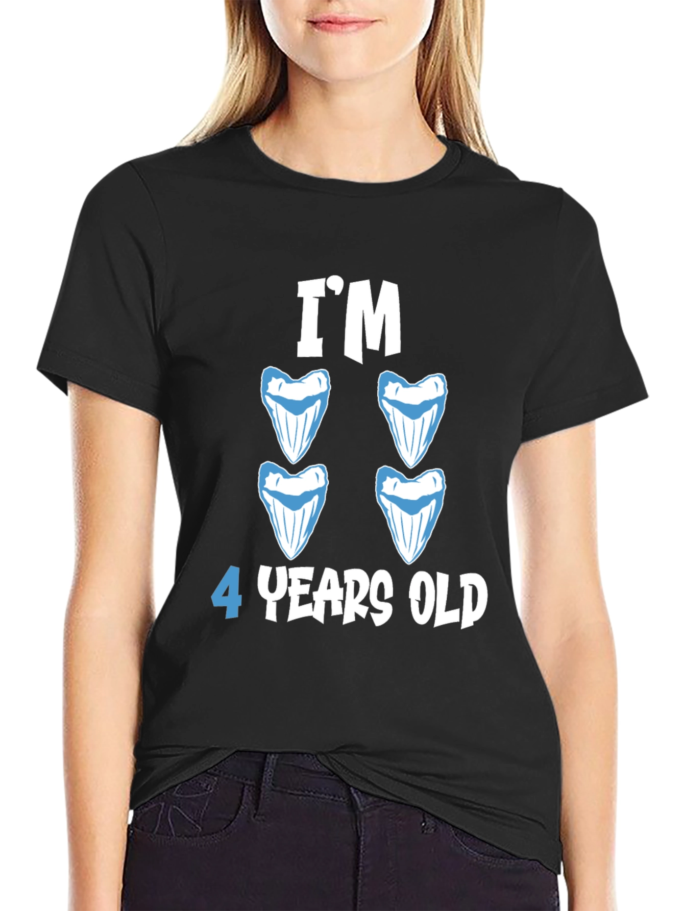 Im 4 Years Old Shark Teeth Birthday T-Shirt