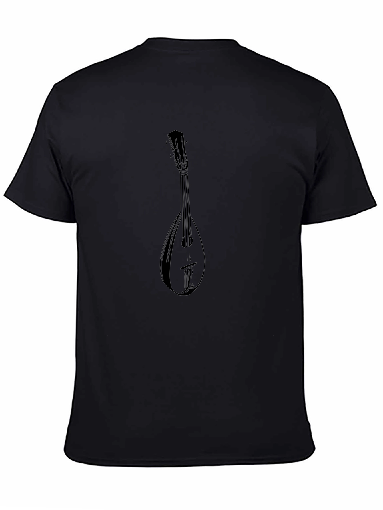 Mens Black Mandolin Graphic Tee