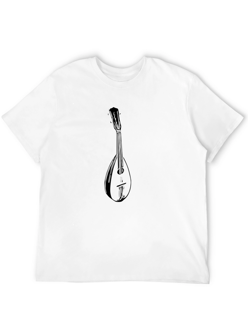 Mens Black Mandolin Graphic Tee