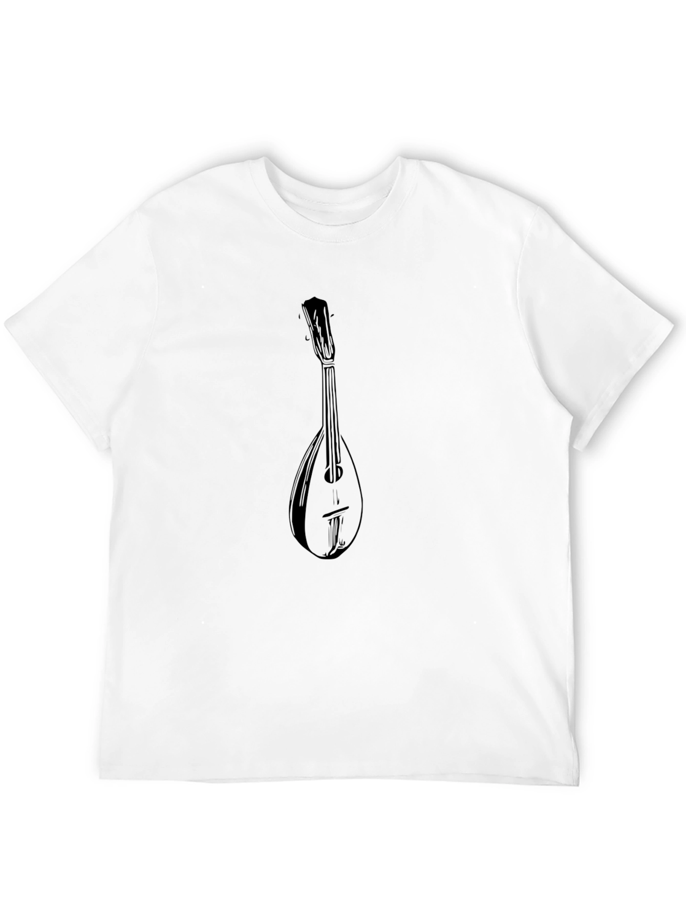 Mens Black Mandolin Graphic Tee