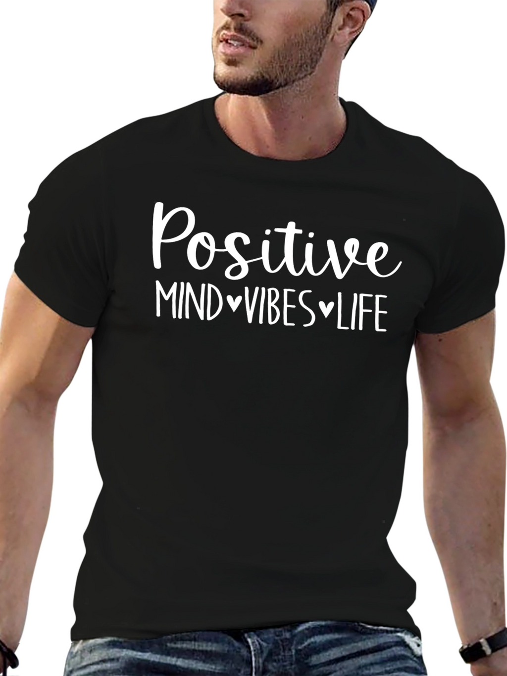 Positive Mind Vibes Life Graphic T-Shirt