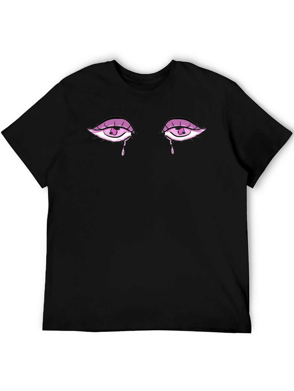 Teary Eyes Graphic Tee - Stylish Unisex Black T-Shirt
