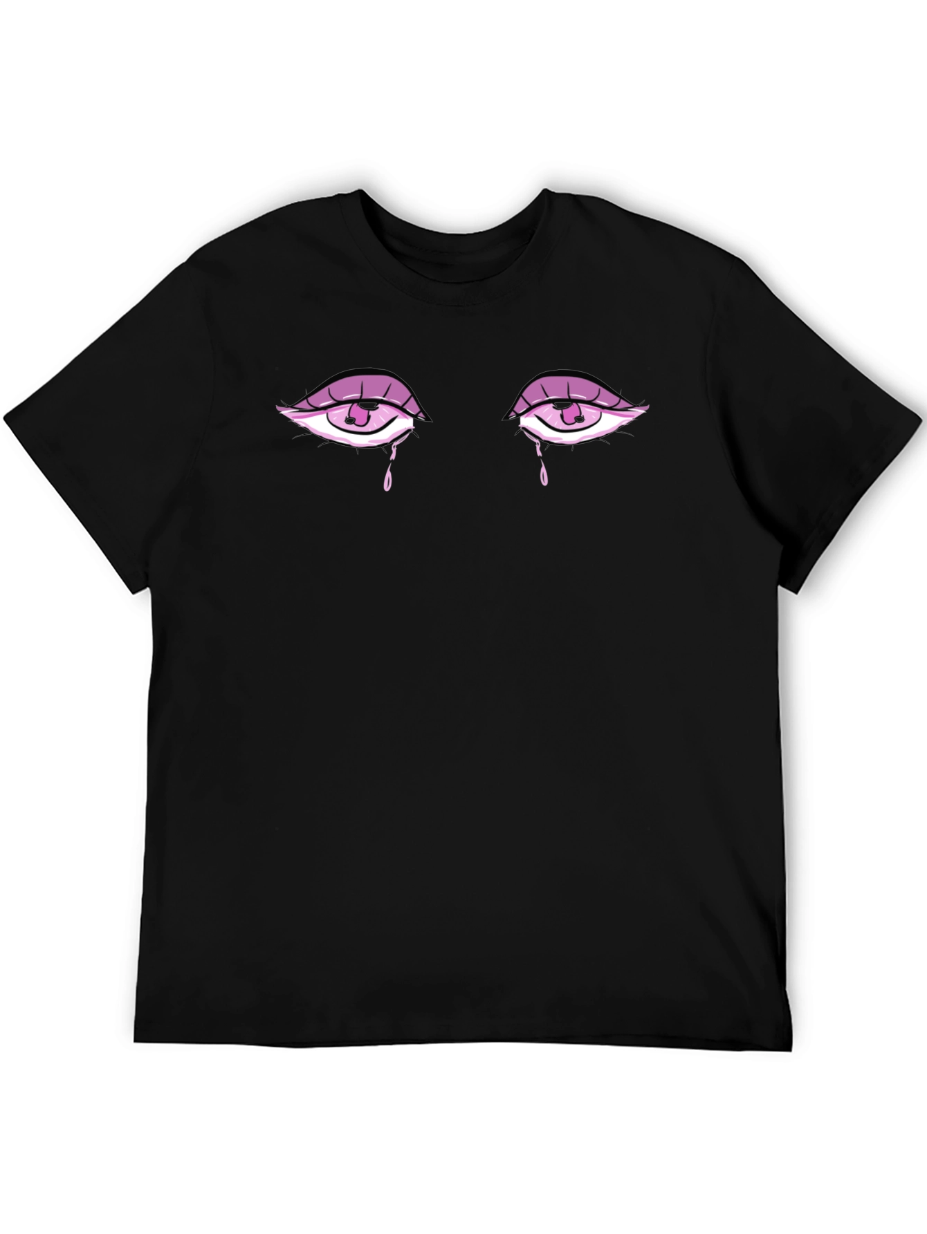 Teary Eyes Graphic Tee - Stylish Unisex Black T-Shirt