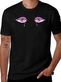 Teary Eyes Graphic Tee - Stylish Unisex Black T-Shirt
