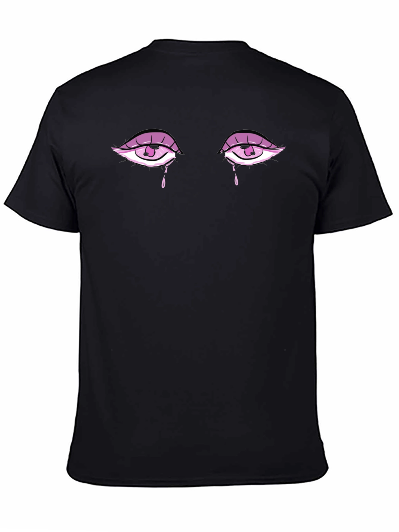 Teary Eyes Graphic Tee - Stylish Unisex Black T-Shirt