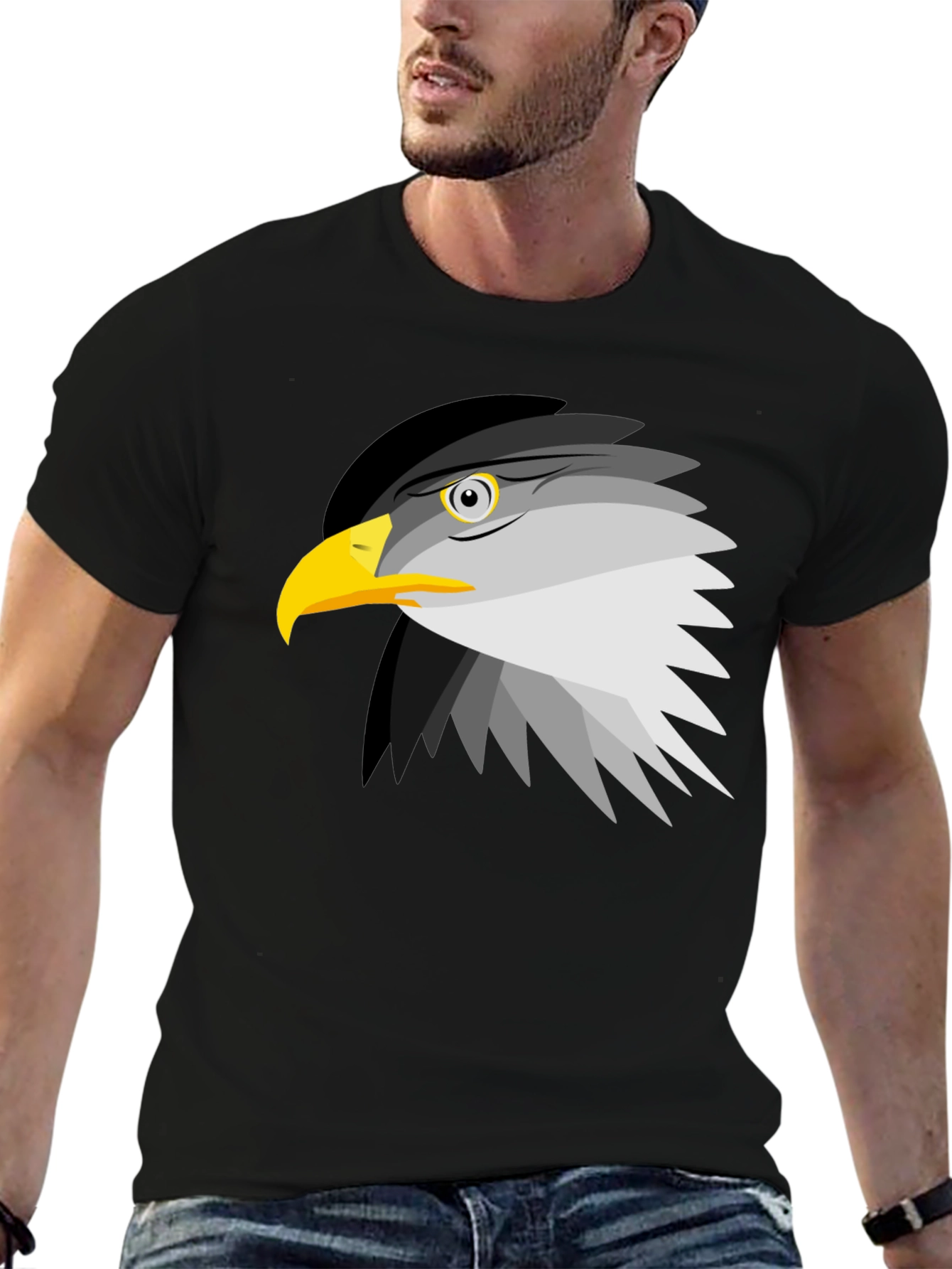 Eagle Graphic Tee - Black Cotton Blend