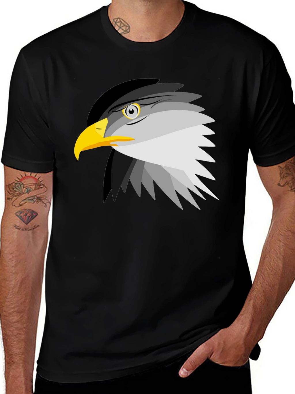 Eagle Graphic Tee - Black Cotton Blend