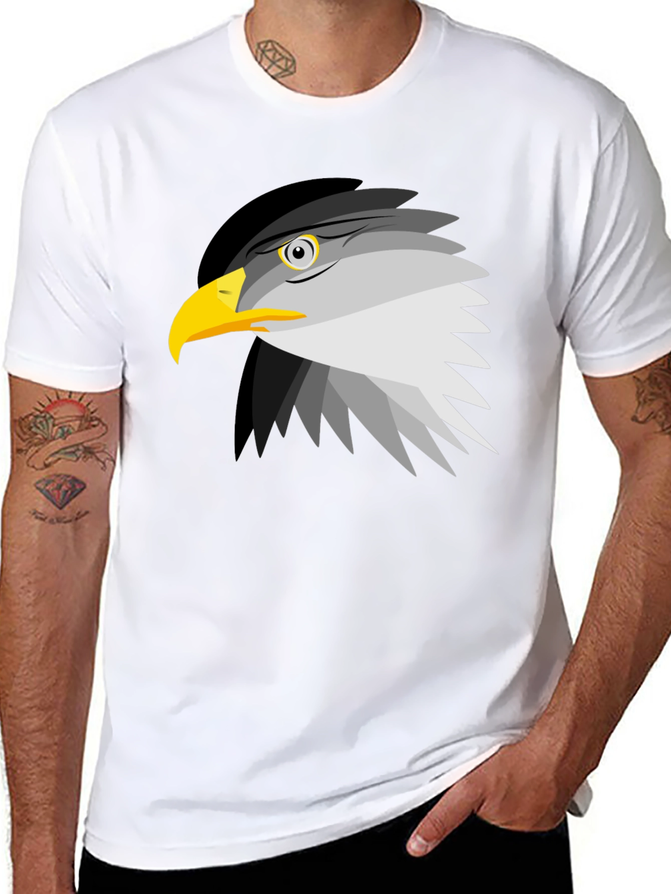 Eagle Graphic Tee - Black Cotton Blend