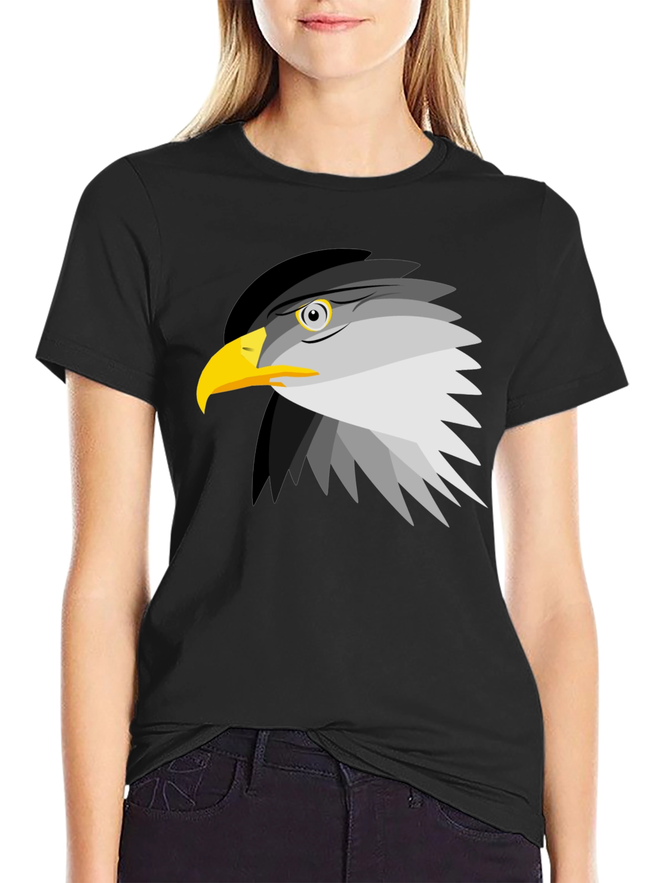 Eagle Graphic Tee - Black Cotton Blend