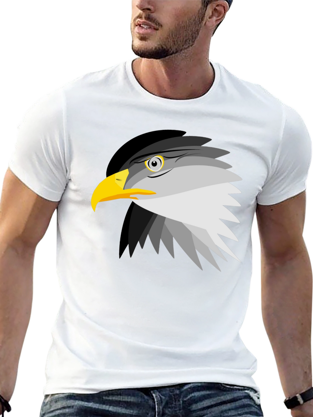 Eagle Graphic Tee - Black Cotton Blend