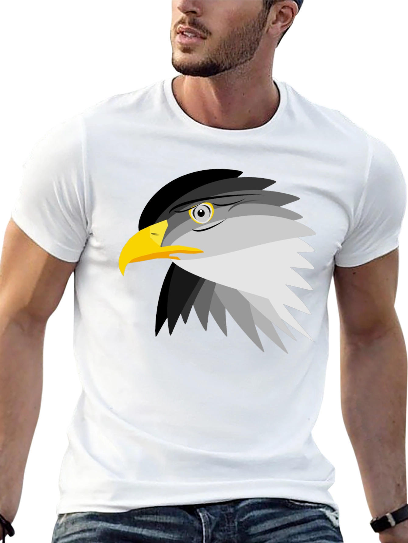 Eagle Graphic Tee - Black Cotton Blend