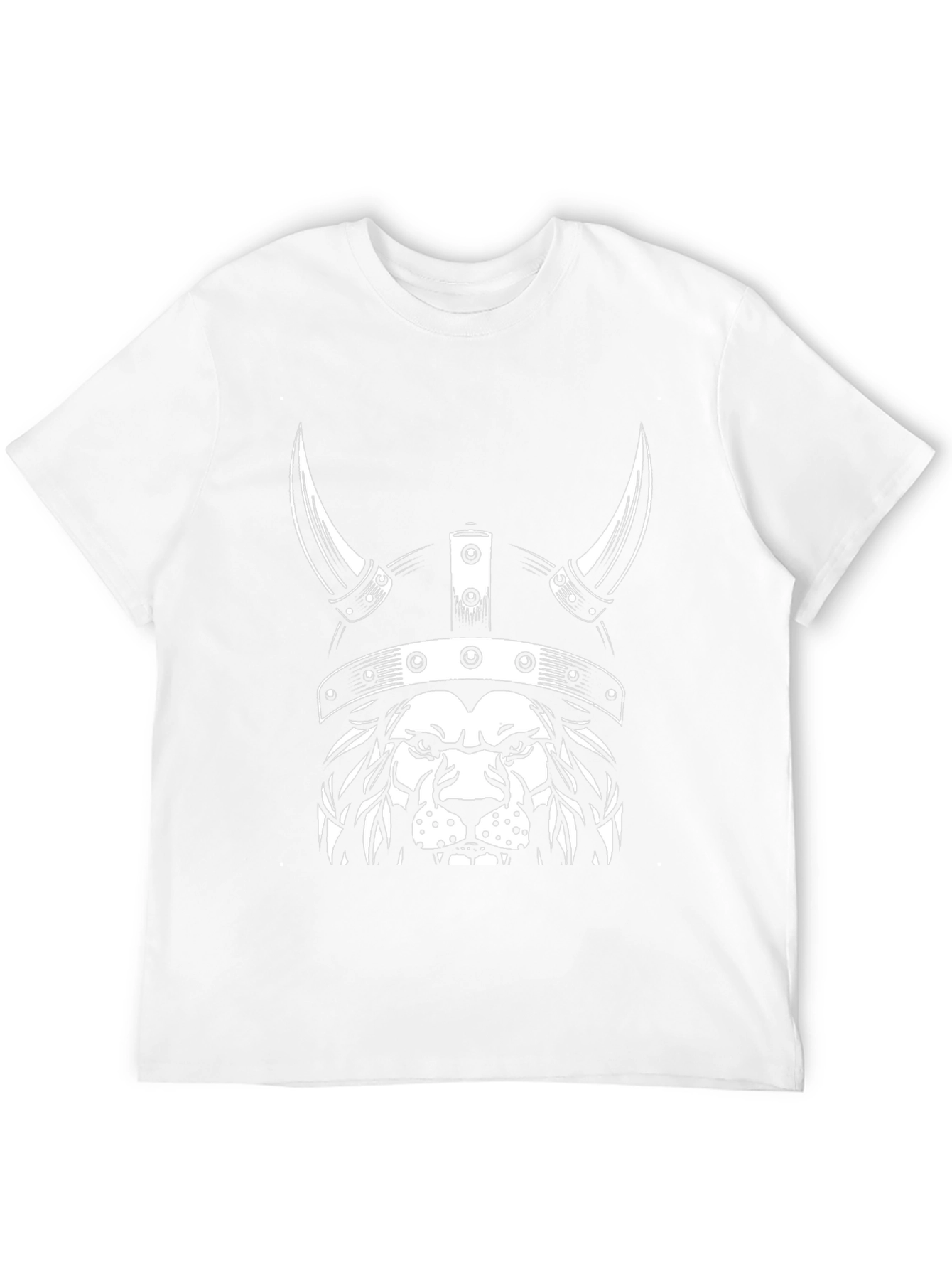 Viking Lion Graphic Tee - Black Cotton T-Shirt