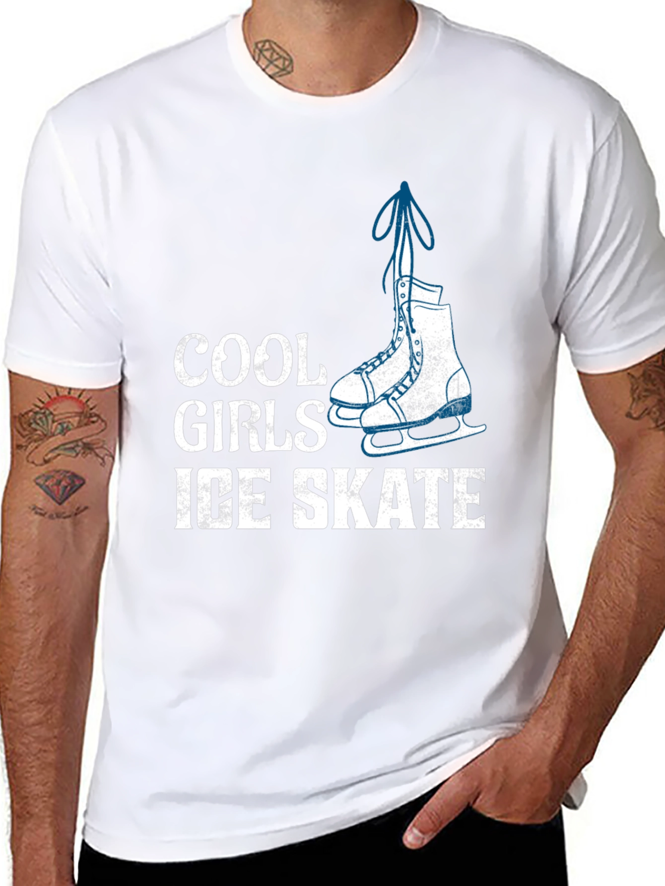 Cool Girls Ice Skate Graphic Tee - Black