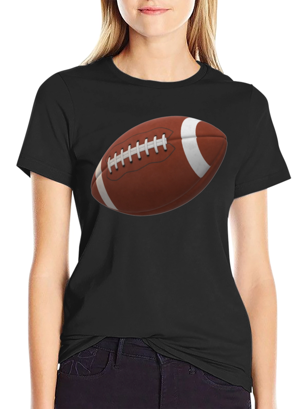 Football Graphic Tee - Black Cotton Shirt