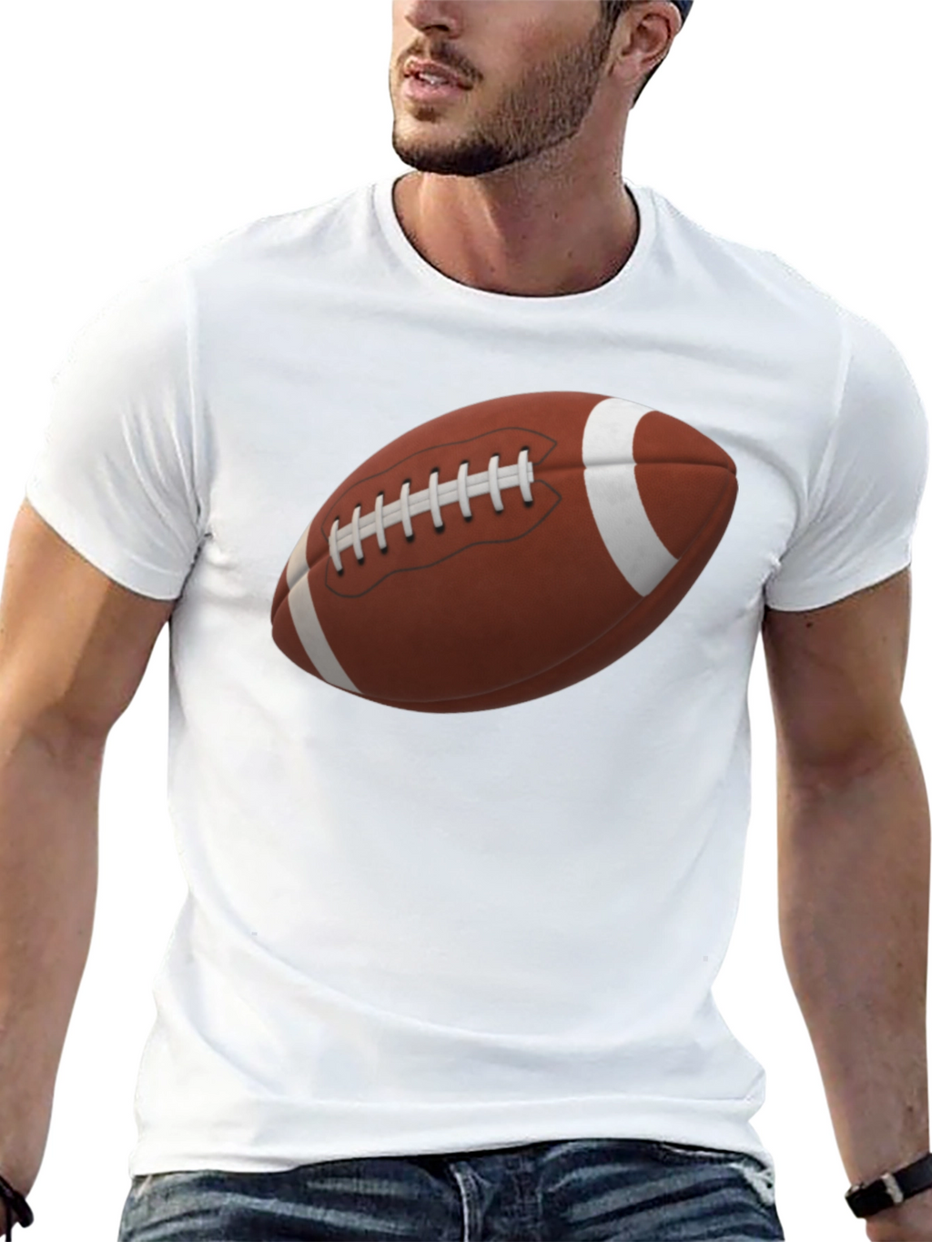 Football Graphic Tee - Black Cotton Shirt