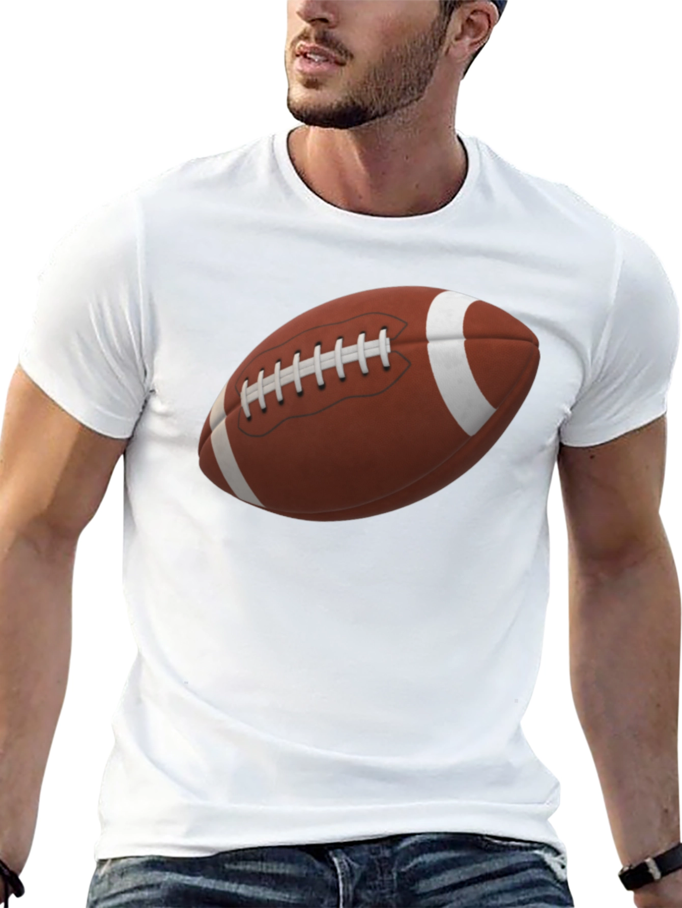 Football Graphic Tee - Black Cotton Shirt