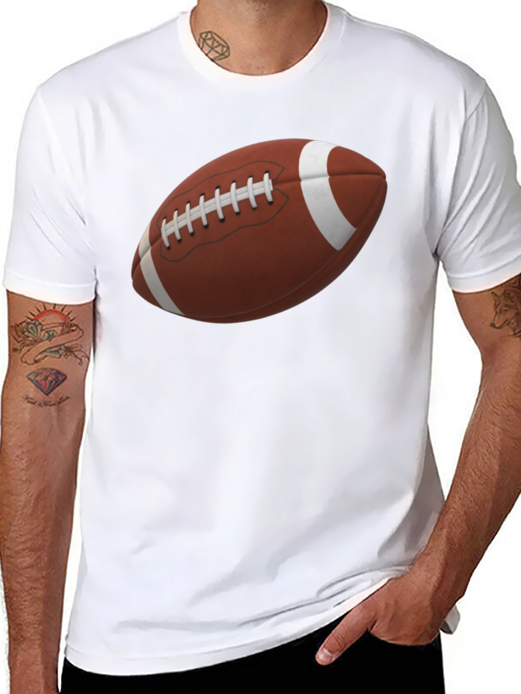 Football Graphic Tee - Black Cotton Shirt