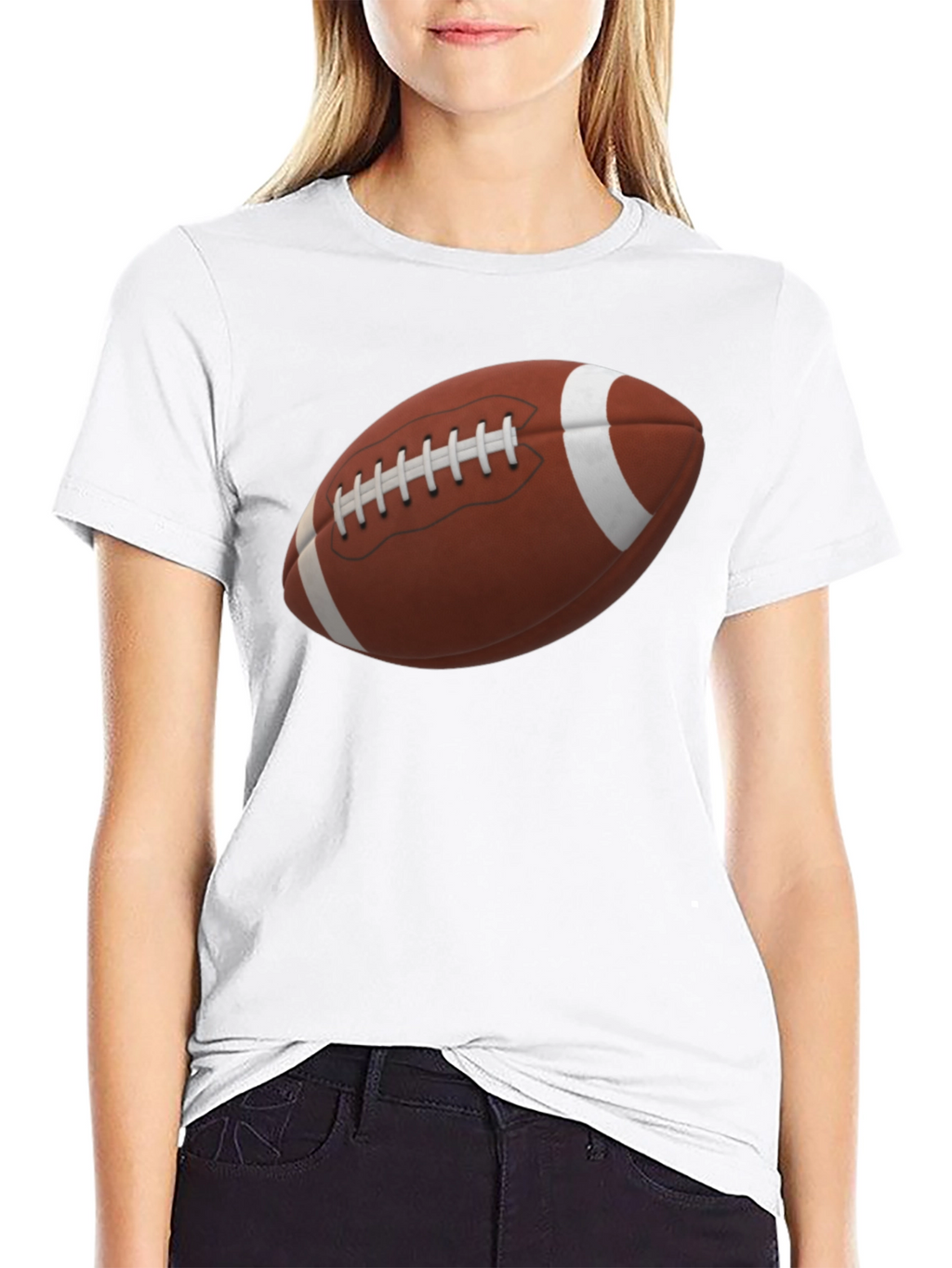 Football Graphic Tee - Black Cotton Shirt