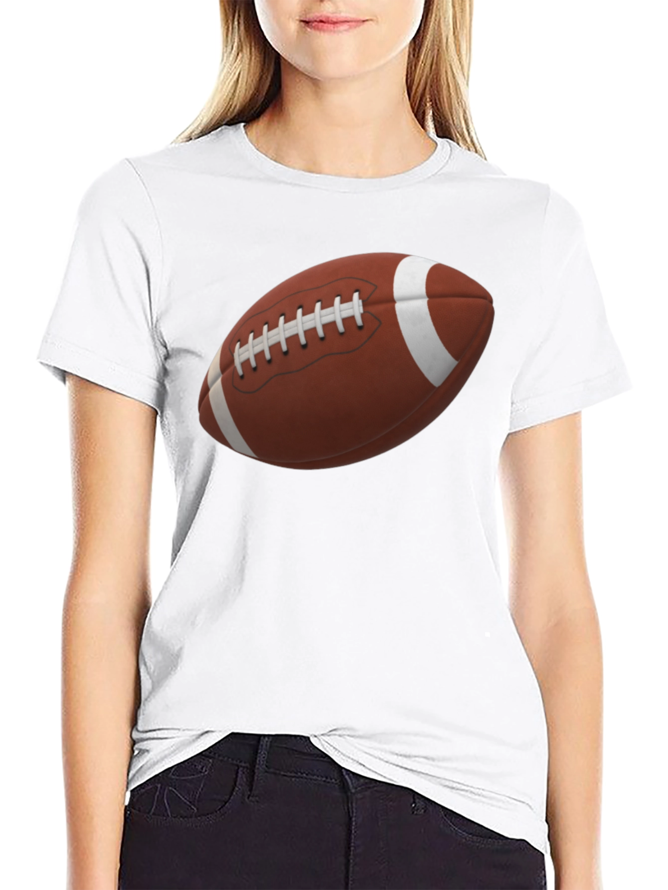 Football Graphic Tee - Black Cotton Shirt