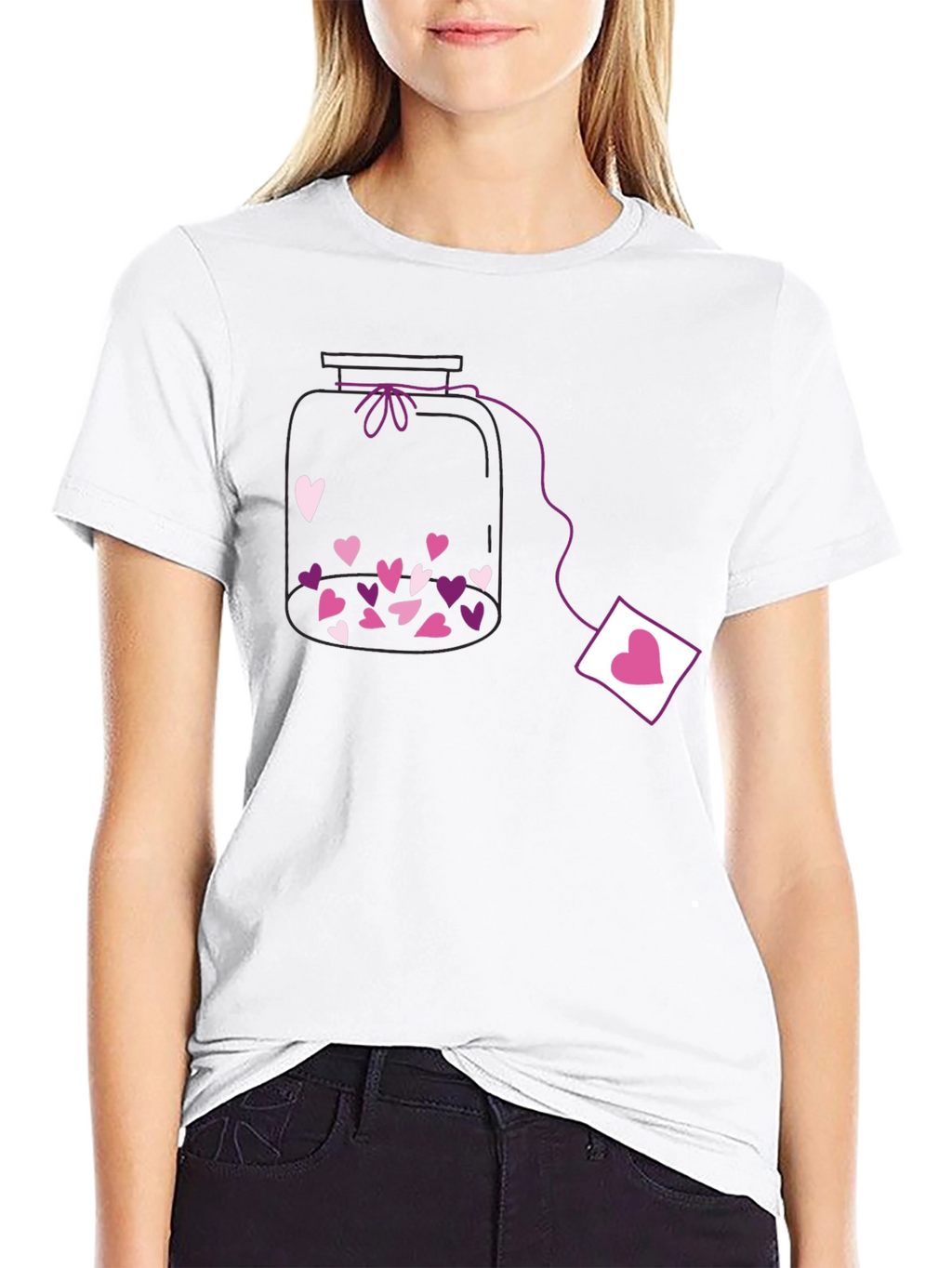 Heart Jar Black T-Shirt