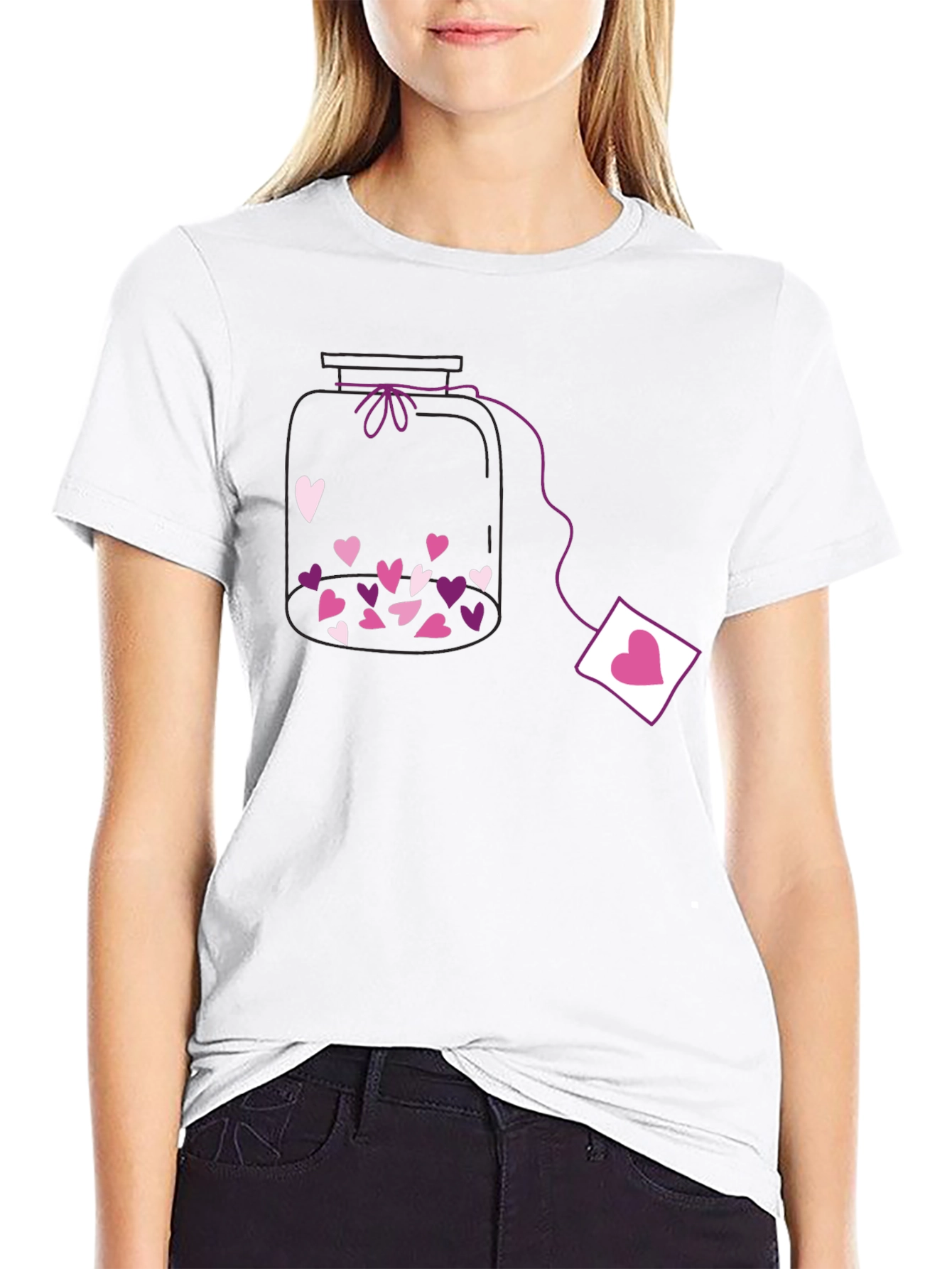 Heart Jar Black T-Shirt