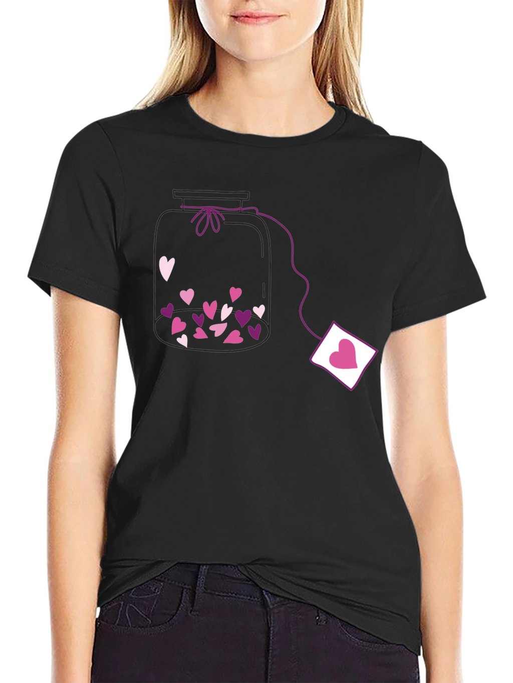 Heart Jar Black T-Shirt