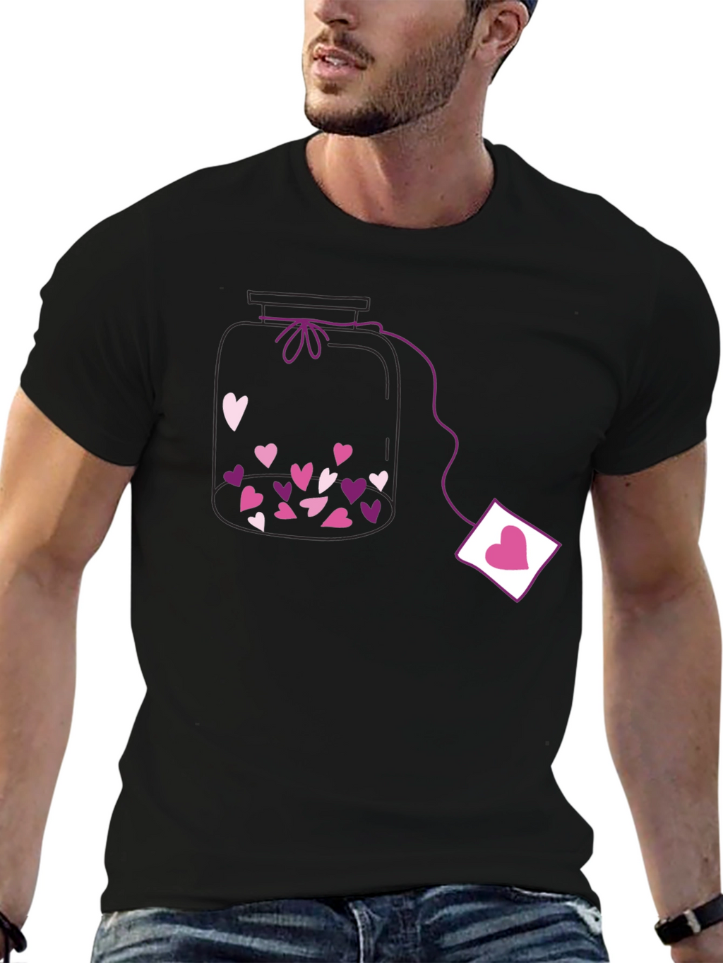 Heart Jar Black T-Shirt