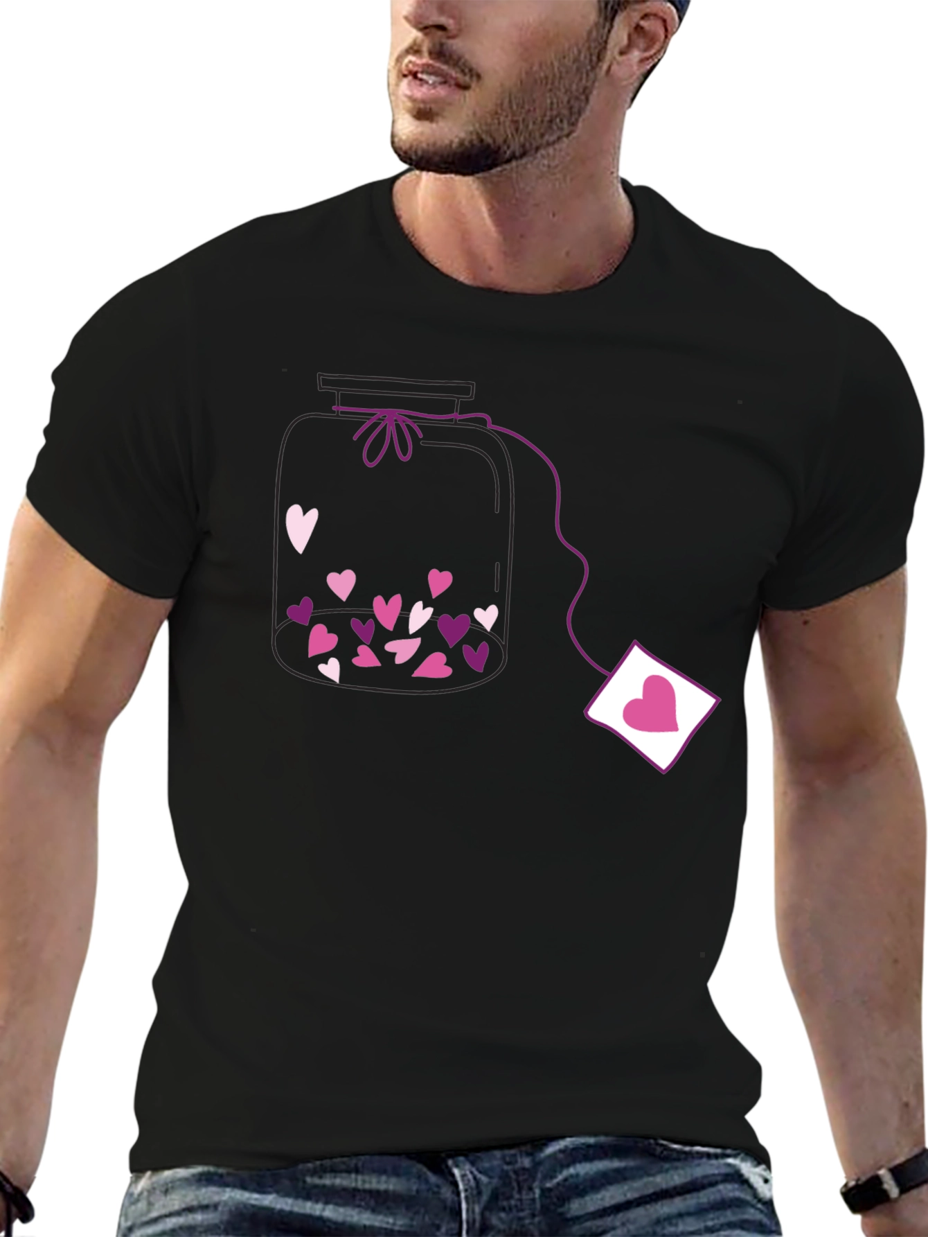 Heart Jar Black T-Shirt