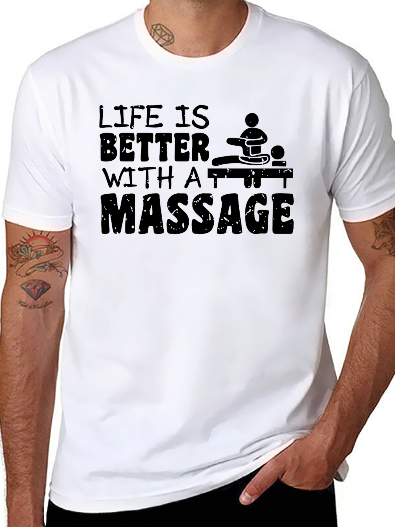Life is Better with a Massage Black T-Shirt