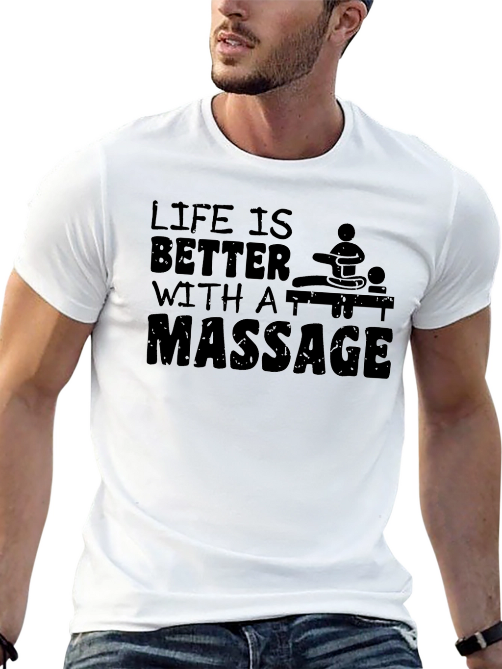 Life is Better with a Massage Black T-Shirt