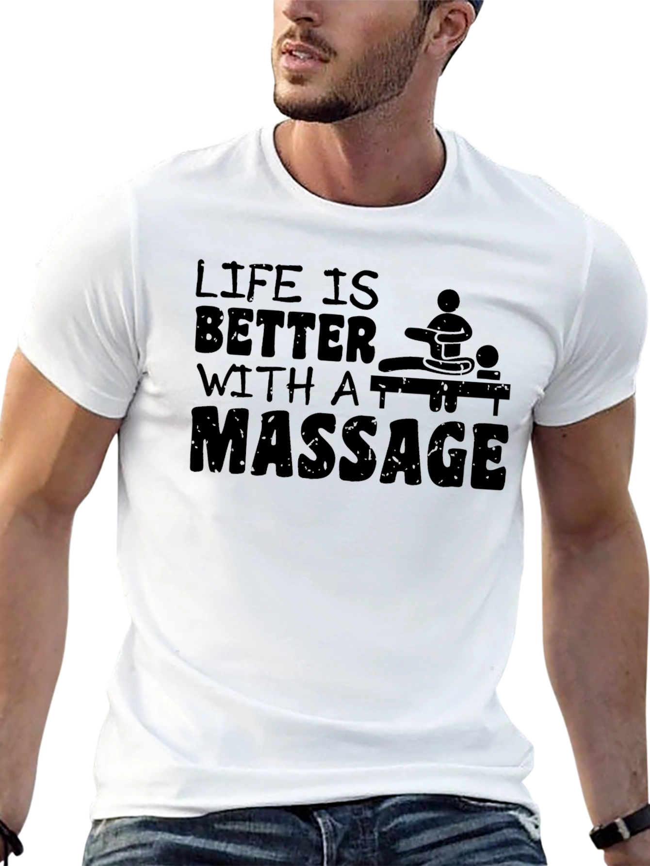 Life is Better with a Massage Black T-Shirt