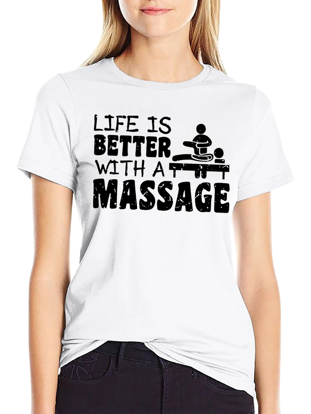 Life is Better with a Massage Black T-Shirt