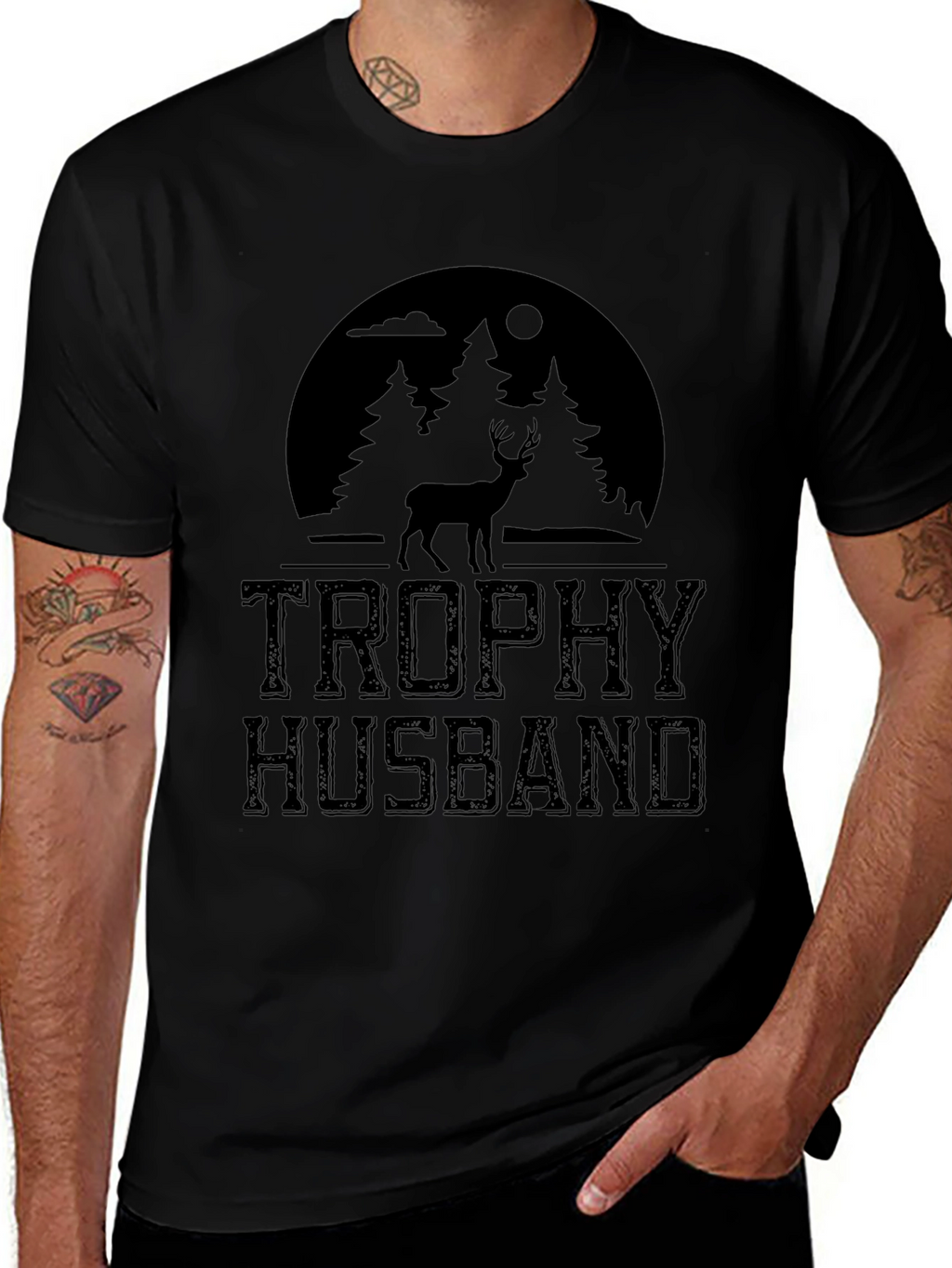 Trophy Husband Deer Hunting T-Shirt - Novelty Graphic Tee